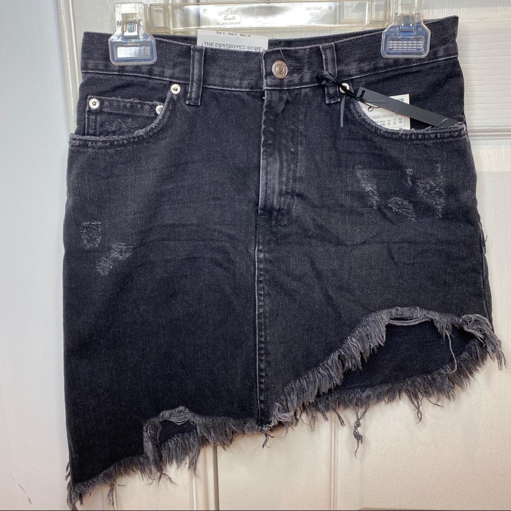 Zara Black Denim Skirt